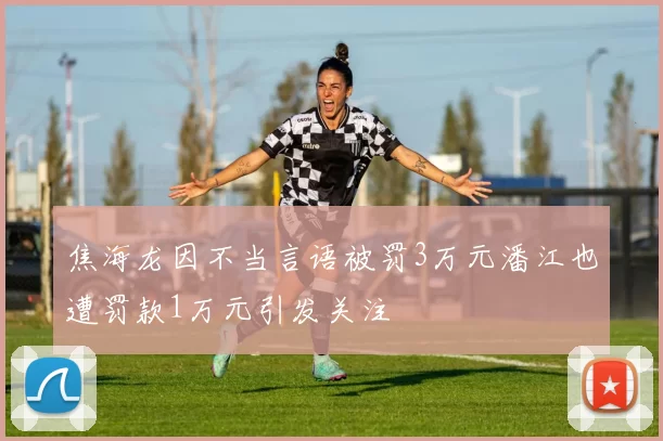 焦海龙因不当言语被罚3万元潘江也遭罚款1万元引发关注